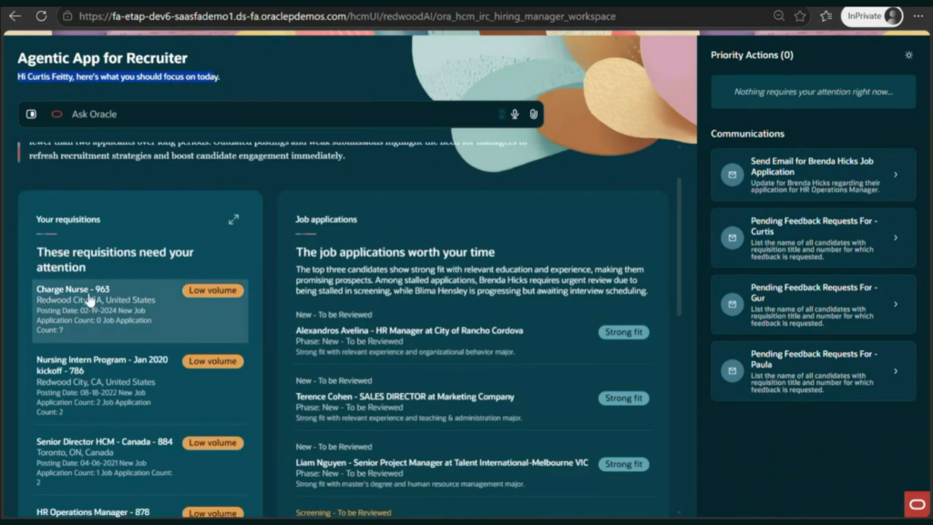 Best Fit Candidate Agentic AI App: Agentic Applications for Recruitment in Oracle Fusion HCM